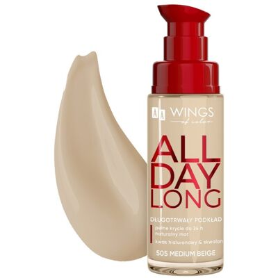 Aa Wings Of Color All Day Long Długotrwały Podkład 505 Medium Beige 30 Ml Aa Wings Of Color All Day Long Długotrwały Podkład 505 Medium Beige 30 Ml
