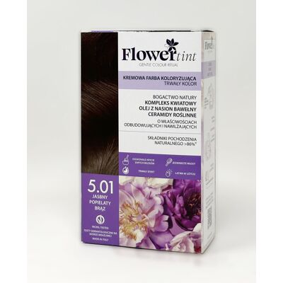 Flowertint, Trwała Farba Do Włosów, Seria Popielaty, 5.01 Jasny Popielaty Brąz Flowertint, Trwała Farba Do Włosów, Seria Popielaty, 5.01 Jasny Popielaty Brąz