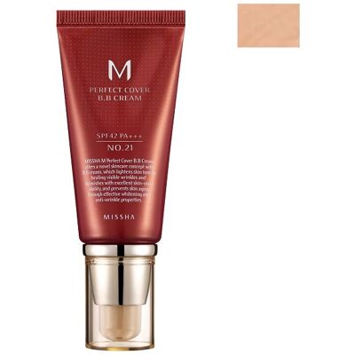 Missha, M Perfect Cover, Krem Bb Wielofunkcyjny 21 Light Beige, Spf 42, 50 Ml Missha, M Perfect Cover, Krem Bb Wielofunkcyjny 21 Light Beige, Spf 42, 50 Ml