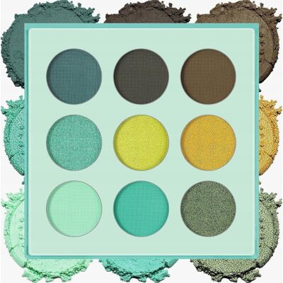 Inny producent Paleta Cieni 9 Kolorów Zieleń Makijaż Mat Brokat Mieniący Pigment Inny producent Paleta Cieni 9 Kolorów Zieleń Makijaż Mat Brokat Mieniący Pigment