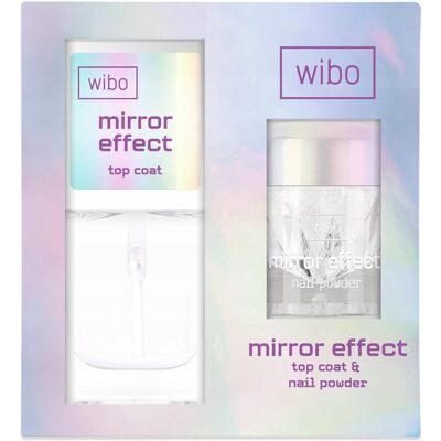 Wibo Mirror Effect Zestaw Do Paznokci Top Coat + Pyłek Wibo Mirror Effect Zestaw Do Paznokci Top Coat + Pyłek