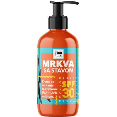 Tinktura Mrkva sa Stavom krem przeciwsłoneczny marchewkowy SPF30 180ml Tinktura Mrkva sa Stavom krem przeciwsłoneczny marchewkowy SPF30 180ml