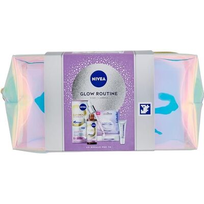 Zestaw upominkowy NIVEA Glow Routine serum pomadka torba Zestaw upominkowy NIVEA Glow Routine serum pomadka torba
