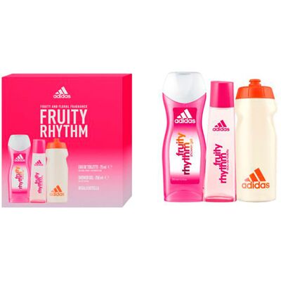 Adidas Fruity Rhythm zestaw woda toaletowa spray 75ml + żel pod prysznic 250ml + bidon Adidas Fruity Rhythm zestaw woda toaletowa spray 75ml + żel pod prysznic 250ml + bidon
