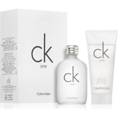 Calvin Klein, CK One, zestaw: woda toaletowa 50 ml, żel pod prysznic 100 ml Calvin Klein, CK One, zestaw: woda toaletowa 50 ml, żel pod prysznic 100 ml