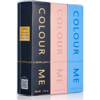 COLOUR ME 50ml Triple Packs FEMME SKY BLUE/GOLD/PEARL woda perfumowana damska COLOUR ME 50ml Triple Packs FEMME SKY BLUE/GOLD/PEARL woda perfumowana damska