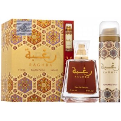 LATTAFA RAGHBA 100ML WODA PERFUMOWANA + DEO 50ML UNISEX DAMSKIE MĘSKIE LATTAFA RAGHBA 100ML WODA PERFUMOWANA + DEO 50ML UNISEX DAMSKIE MĘSKIE