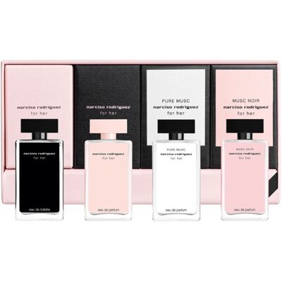 Narciso Rodriguez, For Her Exclusive Collector Zestaw Miniatur Zapachów 4x7.5ml Narciso Rodriguez, For Her Exclusive Collector Zestaw Miniatur Zapachów 4x7.5ml
