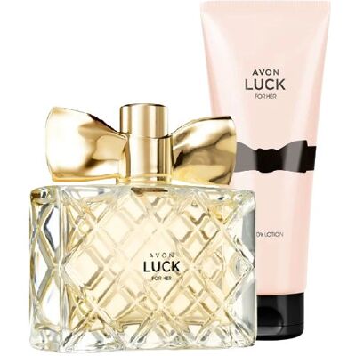 Perfumy 50ml + Balsam do ciała - Zestaw Damski Avon Luck Perfumy 50ml + Balsam do ciała - Zestaw Damski Avon Luck