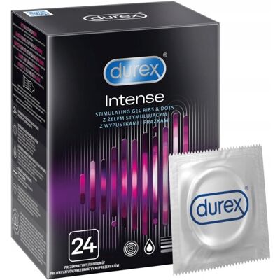 Durex, Intense, Prezerwatywy stymulujące, Wyrób medyczny, 24 sztuki Durex, Intense, Prezerwatywy stymulujące, Wyrób medyczny, 24 sztuki