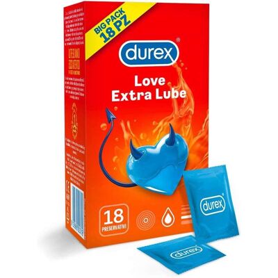 DUREX Love Extra Lube Prezerwatywy 18 szt. DUREX Love Extra Lube Prezerwatywy 18 szt.
