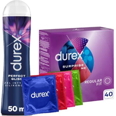 Durex Zestaw Fun Explosion Prezerwatywy 40 Sztuk I Żel Perfect Gliss 50 Ml Durex Zestaw Fun Explosion Prezerwatywy 40 Sztuk I Żel Perfect Gliss 50 Ml