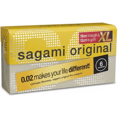 Prezerwatywy poliuretanowe Sagami Original 0.02 XL-Size (powiększone) 6 szt. Prezerwatywy poliuretanowe Sagami Original 0.02 XL-Size (powiększone) 6 szt.