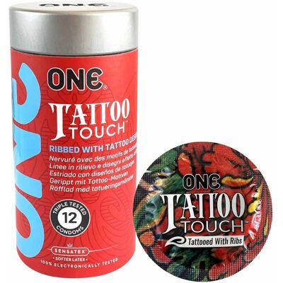 Prezerwatywy teksturowane ONE Tattoo Touch 12 szt. (wzór tattoo) Prezerwatywy teksturowane ONE Tattoo Touch 12 szt. (wzór tattoo)