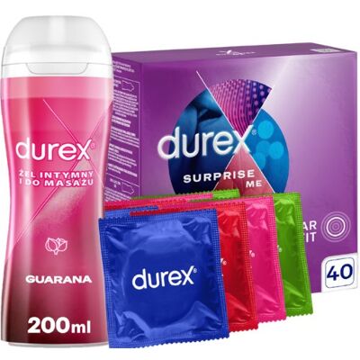 Zestaw Durex Surprise + Durex Play 2 W 1 Żel Do Masażu Guarana 200 Ml Zestaw Durex Surprise + Durex Play 2 W 1 Żel Do Masażu Guarana 200 Ml