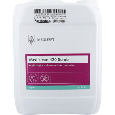 MEDISEPT, MEDICLEAN 420, SCRUB Antybakteryjne mydło w płynie, 5000 ml MEDISEPT, MEDICLEAN 420, SCRUB Antybakteryjne mydło w płynie, 5000 ml