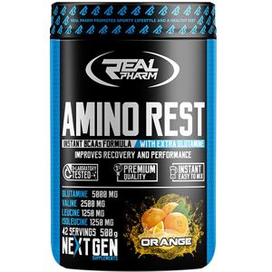 Real Pharm, Aminokwasy, Amino Rest, 500 g, truskawka-arbuz Real Pharm, Aminokwasy, Amino Rest, 500 g, truskawka-arbuz