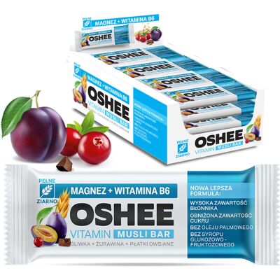 25x Oshee Vitamin Musli Bar Magnez + Witamina B6 Śliwka Żurawina 40 G 25x Oshee Vitamin Musli Bar Magnez + Witamina B6 Śliwka Żurawina 40 G