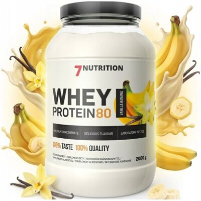 Inny producent 7Nutrition Whey Protein WPC 80 Vanilla Banana 2000 g Koncentrat Białko Masa Inny producent 7Nutrition Whey Protein WPC 80 Vanilla Banana 2000 g Koncentrat Białko Masa