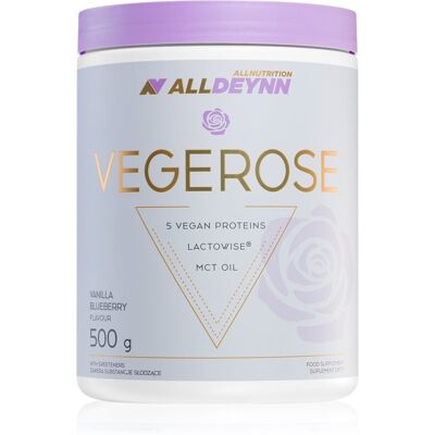 Allnutrition Vegerose Wanilia Borówka Wegańskie Białko - 500g Allnutrition Vegerose Wanilia Borówka Wegańskie Białko - 500g