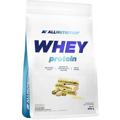 ALLNUTRITION WHEY PROTEIN 908G biała czekolada Dubai Style ALLNUTRITION WHEY PROTEIN 908G biała czekolada Dubai Style
