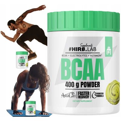 Aminokwasy BCAA HIRO.LAB 400g Jabłko Regeneracja Masa Trening 40p Aminokwasy BCAA HIRO.LAB 400g Jabłko Regeneracja Masa Trening 40p