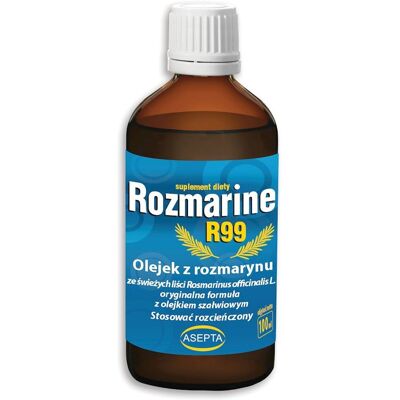 Suplement diety, ASEPTA Rozmarine R99 100ml - Olejek z rozmarynu + olejek szałwiowy Suplement diety, ASEPTA Rozmarine R99 100ml - Olejek z rozmarynu + olejek szałwiowy