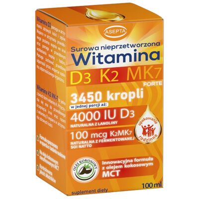 Asepta Witamina D3 i K2 MK7 suplement - 100ml Asepta Witamina D3 i K2 MK7 suplement - 100ml