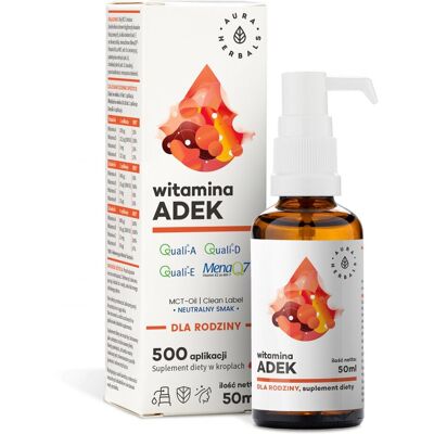 Aura Herbals Krople witamin ADEK dla rodziny - 50ml Aura Herbals Krople witamin ADEK dla rodziny - 50ml