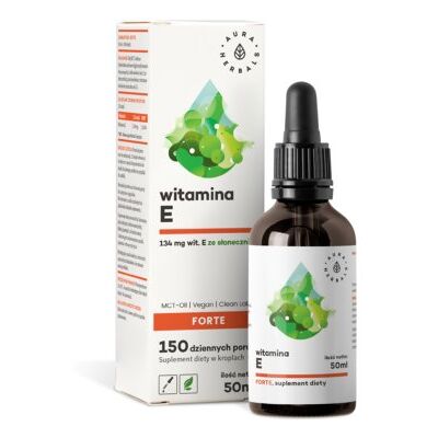 Aura Herbals Suplement diety witaminy E Forte - 50ml, Wegański, Naturalny Aura Herbals Suplement diety witaminy E Forte - 50ml, Wegański, Naturalny