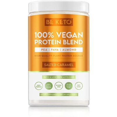 BeKeto WEGAŃSKIE BIAŁKO Słony Karmel 500g BeKeto WEGAŃSKIE BIAŁKO Słony Karmel 500g