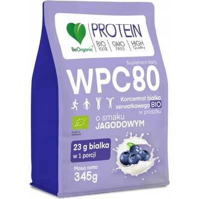 inna (Inny) BeOrganic Białko serwatkowe WPC 80 345g JAGODA Regeneracja mięśni SIŁA inna (Inny) BeOrganic Białko serwatkowe WPC 80 345g JAGODA Regeneracja mięśni SIŁA