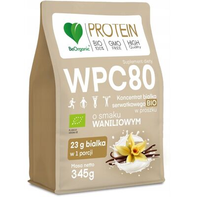 inna (Inny) BeOrganic Białko serwatkowe WPC 80 345g WANILIA Odżywka MASA Czyste mięśnie inna (Inny) BeOrganic Białko serwatkowe WPC 80 345g WANILIA Odżywka MASA Czyste mięśnie