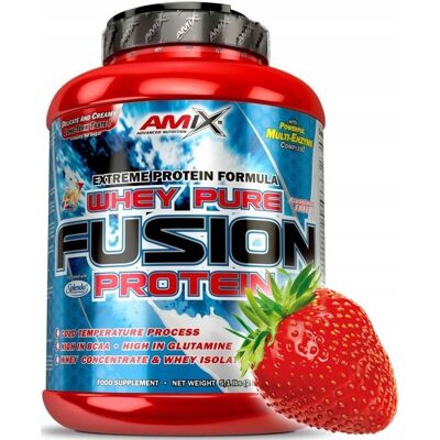 Inny producent Białko Amix Pure Whey Fusion Truskawka WPC WPI 4kg Odżywka Białkowa Inny producent Białko Amix Pure Whey Fusion Truskawka WPC WPI 4kg Odżywka Białkowa