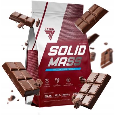 Białko Gainer Trec Solid Mass 1000 G Odżywka Masa Proteiny Węglowodany 1 Kg Białko Gainer Trec Solid Mass 1000 G Odżywka Masa Proteiny Węglowodany 1 Kg