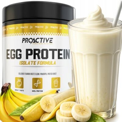 Inny producent BIAŁKO JAJECZNE izolat BEZ LAKTOZY Proactive Egg Protein 500g BANANOWE Inny producent BIAŁKO JAJECZNE izolat BEZ LAKTOZY Proactive Egg Protein 500g BANANOWE