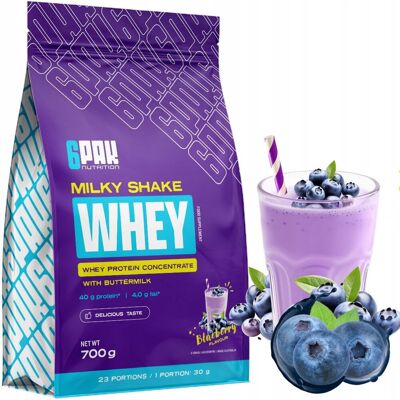 6pak Białko Milky Shake Whey 700G Pyszne Borówkowe Z Maślanką Koktajl Wpc 80 6pak Białko Milky Shake Whey 700G Pyszne Borówkowe Z Maślanką Koktajl Wpc 80