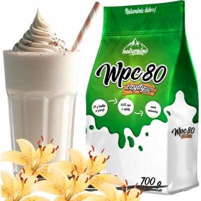 Inny producent BIAŁKO NATURALNE w proszku koncentrat WPC 80 bez dodatków WANILIA 700g Inny producent BIAŁKO NATURALNE w proszku koncentrat WPC 80 bez dodatków WANILIA 700g