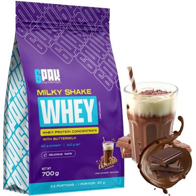 6PAK Nutrition Milky Shake Whey - 700g Białko - Smak Czekoladowy 6PAK Nutrition Milky Shake Whey - 700g Białko - Smak Czekoladowy