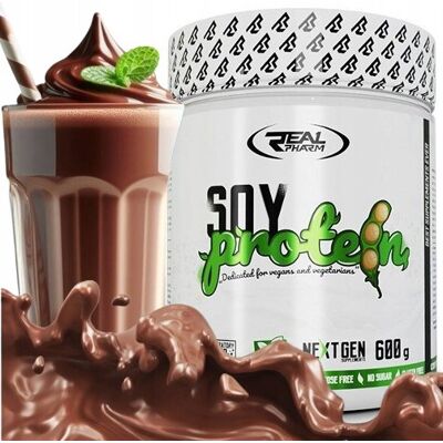 Inny producent BIAŁKO SOJOWE wegetariańskie WEGE Real Pharm SOY PROTEIN 600g CZEKOLADA Inny producent BIAŁKO SOJOWE wegetariańskie WEGE Real Pharm SOY PROTEIN 600g CZEKOLADA