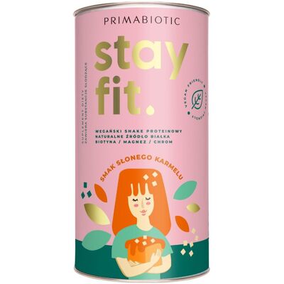 BIAŁKO STAY FIT PRIMABIOTIC 500 g wegański shake proteinowy słony karmel BIAŁKO STAY FIT PRIMABIOTIC 500 g wegański shake proteinowy słony karmel