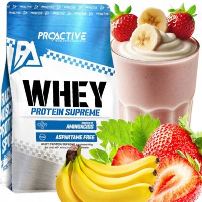 Inny producent BIAŁKO WPC serwatkowe whey ODŻYWKA BIAŁKOWA ProActive 700g TRUSKAWKA BANAN Inny producent BIAŁKO WPC serwatkowe whey ODŻYWKA BIAŁKOWA ProActive 700g TRUSKAWKA BANAN
