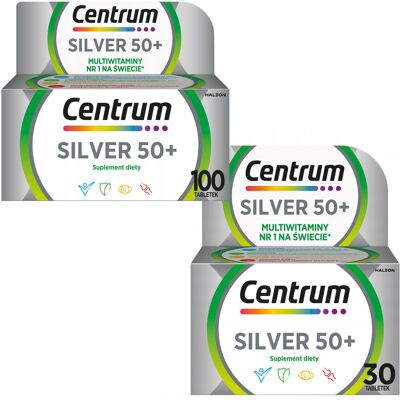 Centrum Witaminy I Minerały Silver 100 Tabletek + Silver 30 Tableek Centrum Witaminy I Minerały Silver 100 Tabletek + Silver 30 Tableek
