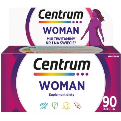Centrum Woman Multiwitaminy Dla Kobiet, Suplement Diety, 90 Tab. Centrum Woman Multiwitaminy Dla Kobiet, Suplement Diety, 90 Tab.