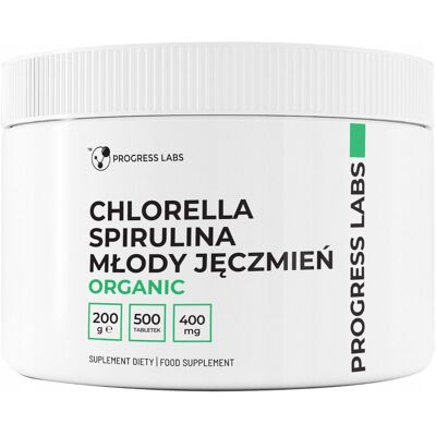 Chlorella Progress Labs tabletki 500 szt. 200 g Chlorella Progress Labs tabletki 500 szt. 200 g