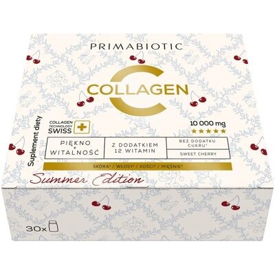 Collagen Summer Edition Primabiotic Sweet Cherry Kolagen Do Picia Na Stawy Wołowy 10000mg 30szt×30ml Collagen Summer Edition Primabiotic Sweet Cherry Kolagen Do Picia Na Stawy Wołowy 10000mg 30szt×30ml