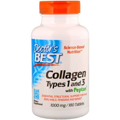 Doctor's Best Collagene Typy 1 i 3 z Peptan i Witaminą C - 1000 mg Doctor's Best Collagene Typy 1 i 3 z Peptan i Witaminą C - 1000 mg
