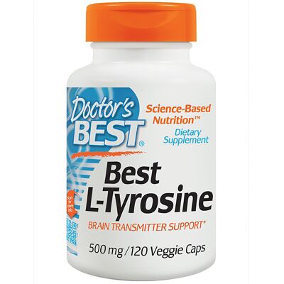 Doctor's Best L-Tyrosine 500mg - Wsparcie mózgu i tarczycy Doctor's Best L-Tyrosine 500mg - Wsparcie mózgu i tarczycy