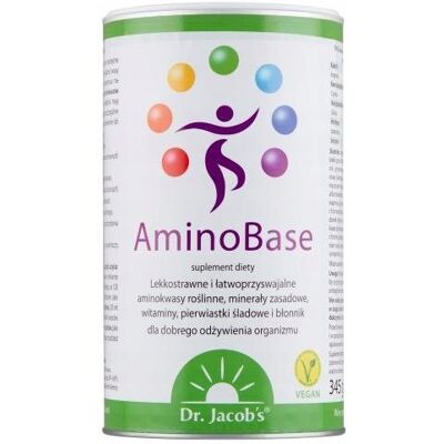 Dr. Jacob's AminoBase, aminokwasy, węglowodany złożone, minerały 345 g Dr. Jacob's AminoBase, aminokwasy, węglowodany złożone, minerały 345 g