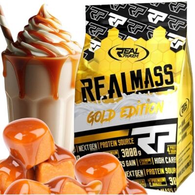 Inny producent GAINER białko węglowodany Real Pharm Real Mass białko 3kg KARMEL Inny producent GAINER białko węglowodany Real Pharm Real Mass białko 3kg KARMEL